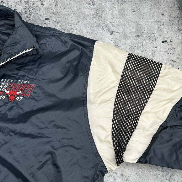 Vintage Chicago Bulls Jacket Mens L Windbreaker NBA Basketball Pro Player 90s - Picture 6 of 10